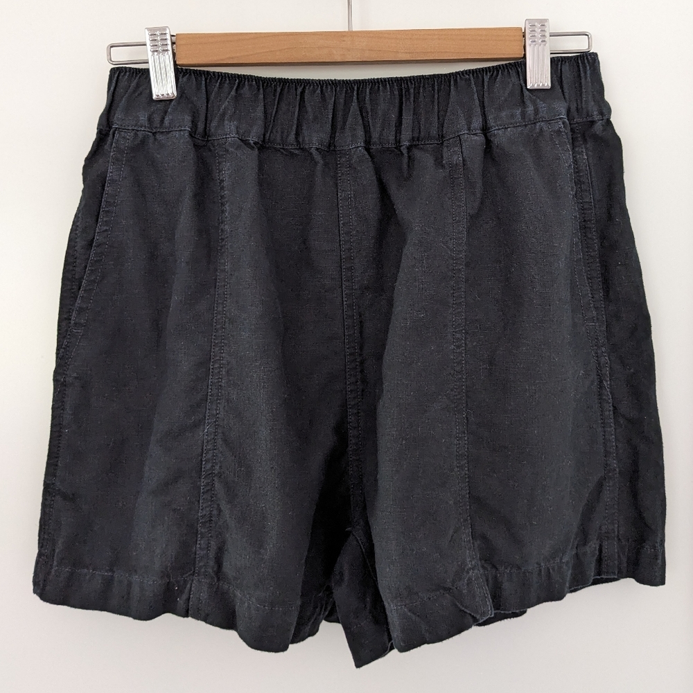 Madewell Linen-Blend Easy Pull-On Shorts Black XS